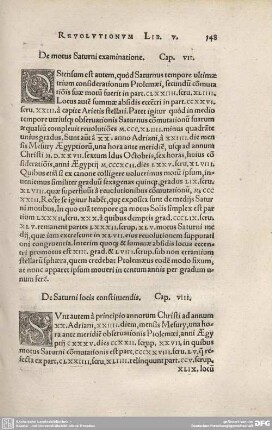 8. De Saturni locis constituendis.