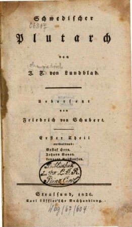 Schwedischer Plutarch, 1. Enthaltend: Gustaf Horn, Johann Baner, Lennart Torstenson