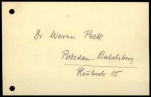 Adresse W. Peek
