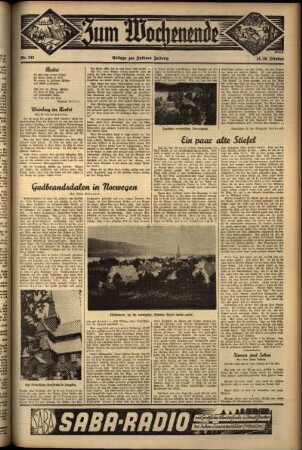Dritte Ausgabe vom Samstag, den 19. Oktober 1935.