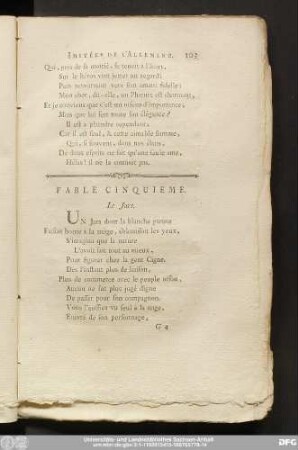 Fable Cinquieme. Le Jars.