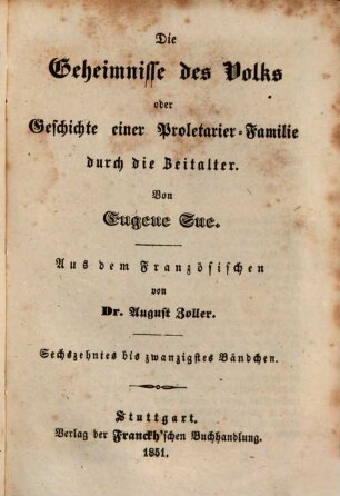 Die Geheimnisse des Volks oder Geschichte einer Proletarier-Familie durch die Zeitalter, 16/20