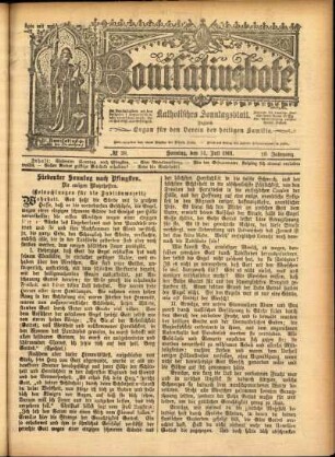 Erste Ausgabe vom Sonntag, den 14. Juli 1901.