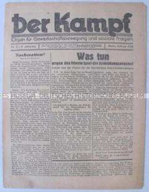 Kommunistische Gewerkschaftszeitung "Der Kampf" u.a. über Betriebsräte