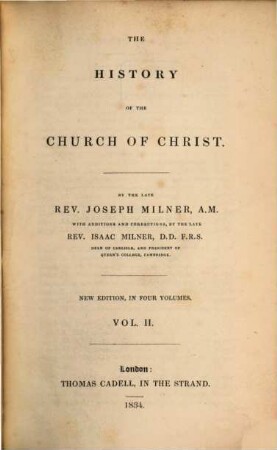The history of the Church of Christ : in four volumes, 2