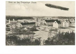 Truppenlager Zossen mit Ansicht eines Luftschiffes