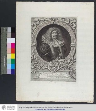Johann Leonhard Fürer von und zu Heymendorff des H Röm Reichs Statt und BannRichter zu Nürnberg gebohren den 5. Sept. 1615. Starb 15 April 1682 / J Sandrart sculpsit