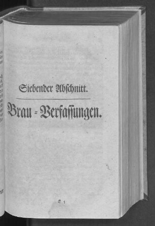 Siebender Abschnitt. Brau=Verfassungen.