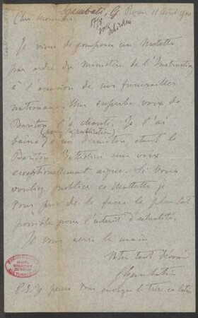 Brief an B. Schott's Söhne : 11.08.1900