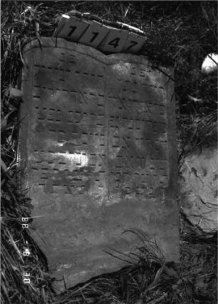 Grabstein 1147 (Index: 100098847) Maße HxBxT: 80x63x7 cm Besonderheit: Doppelkindergrab für Geschwister: Grabstein 1147