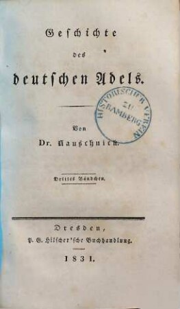 Geschichte des deutschen Adels, 3