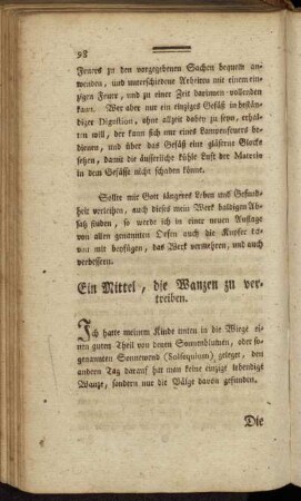 Ein Mittel, die Wanzen zu vertreiben. - Ein gutes Lutum zu machen.