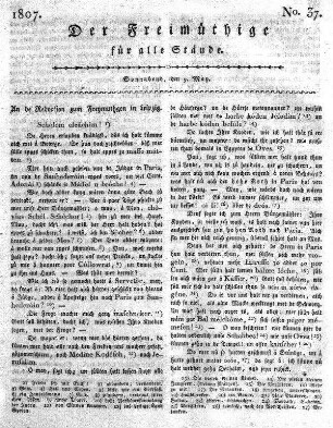 No. 37, Sonnabend, den 9. May 1807