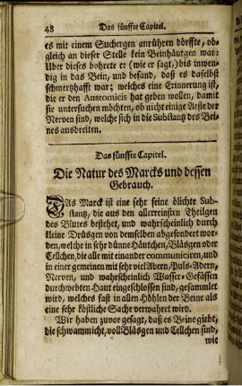 Das fünffte Capitel. Die Natur des Marcks und dessen Gebrauch.