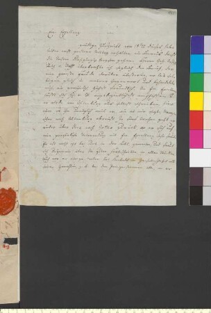 Brief von Weller, Christian Ernst Friedrich an Goethe, Johann Wolfgang von