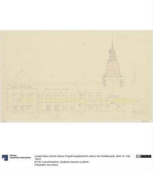 Basel, Projekt Hauptbahnhof, Aufriss der Westfassade