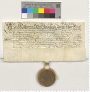 Das Domkapitel zu Halberstadt bescheinigt der Stadt Lüneburg den Empfang eines Jahreszinses von 75 Goldgulden.