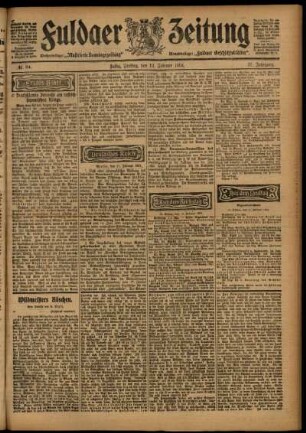 Erste Ausgabe vom Freitag, den 12. Februar 1904.