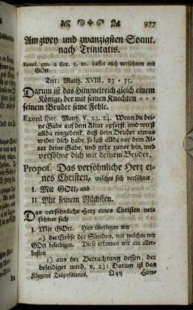 Am zwey und zwanzigsten Sonnt. nach Trinitatis.