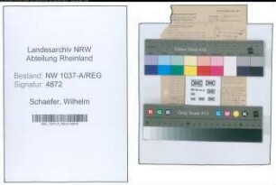 Entnazifizierung Wilhelm Schaefer , geb. 00.00.0000 (Obersekretaer)