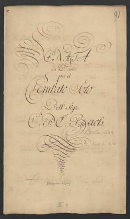 Sonaten; cemb; D-Dur; H 42; Wq 65.14