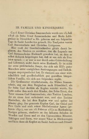 III. Familie und Kinderjahre