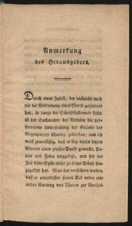 Anmerkung des Herausgebers.