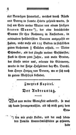 Zweytes Kapitel. - Der Andreastag.
