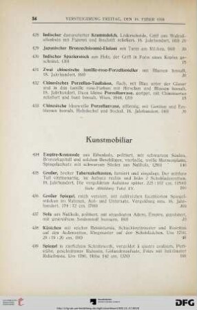 Kunstmobiliar (Nr. 434-455)