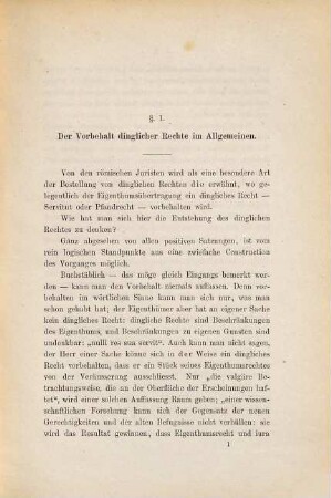 Der Vorbehalt dinglicher Rechte nach römischem Recht