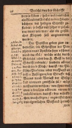 Bericht/ von der Schrifft Klarheit/ vnd dero Außlegung.