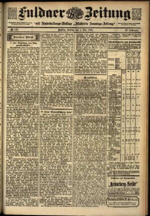 Zweite Ausgabe vom Freitag, den 04. Mai 1900.