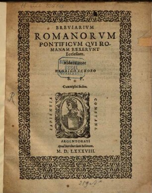 Breviarivm Romanorvm Pontificvm Qvi Romanam Rexervnt Ecclesiam