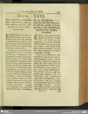 Decis. XXXI. Num consensus iudicialis super hypotheca, ad certum tempus restricta, elapso eo, pro extincto habendus sit?