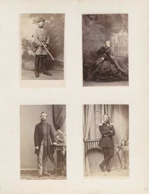 links oben: Kronprinz Friedrich Wilhelm rechts oben: Kronprinzessin Viktoria links unten: Kronprinz Friedrich Wilhelm rechts unten: Kronprinz Friedrich Wilhelm