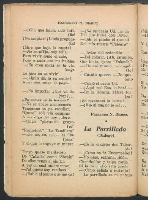 La Parrillada : (Diálogo)