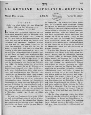 Jürgens, K. H.: Luther von seiner Geburt bis zum Ablaßstreite 1483-1517. Bd. 2-3. Leipzig: Brockhaus 1846 (Fortsetzung von Nr. 270)