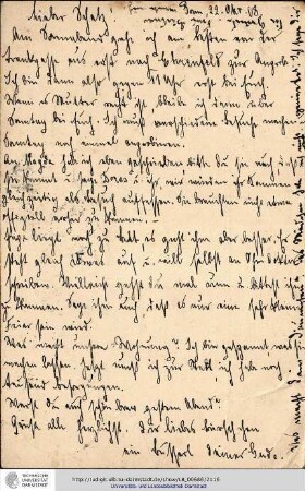 Postkarte vom 22.10.1908
