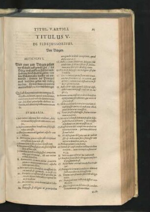 Titulus V. De Fideiussoribus. Von Bürgen.