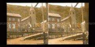 Katholische Kirche und Bekleidungsgeschäft in Hammerfest