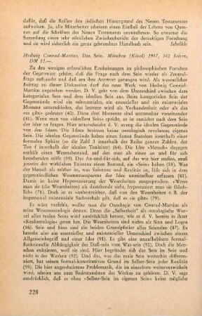 228-229 [Rezension] Conrad-Martius, Hedwig, Das Sein