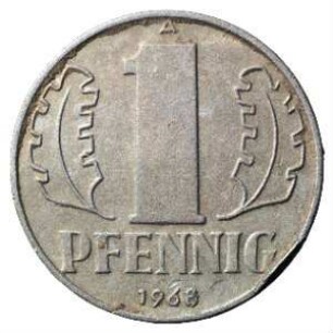 Fundmünze, Pfennig, 1968