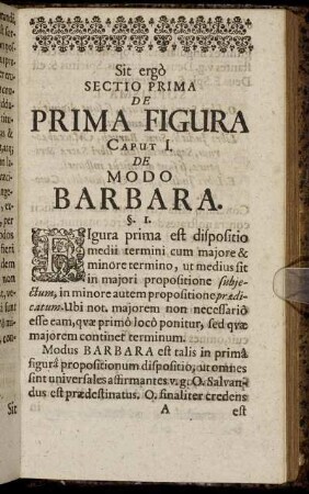 Sectio Prima De Prima Figura