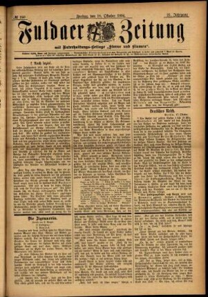 Ausgabe vom Freitag, den 19. Oktober 1894.