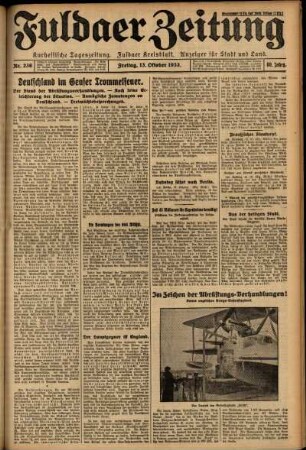 Erste Ausgabe vom Freitag, den 13. Oktober 1933.
