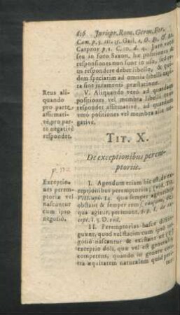 Tit. X. De exceptionibus peremptoriis