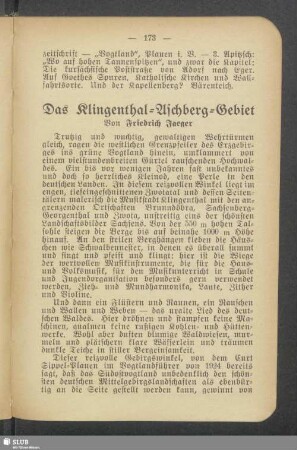 Das Klingenthal-Aschberg-Gebiet