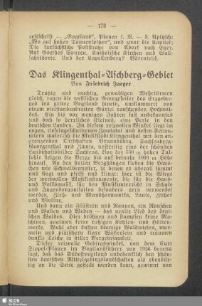 Das Klingenthal-Aschberg-Gebiet