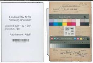 Entnazifizierung Adolf Reddemann , geb. 26.09.1888 (Buerogehilfe)