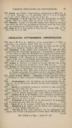 Législation, gouvernement, administration